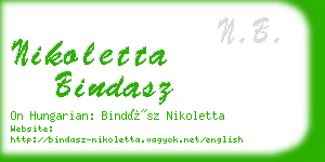 nikoletta bindasz business card